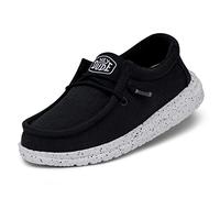 Hey Dude Wally Slub Canvas Boat Shoes Noir EU 32 Enfants
