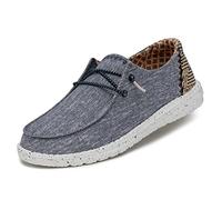 Hey Dude Wendy Mocassins à lacets en chambray pour femme, Bleu lapis, 37 EU