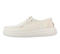 Hey Dude - Wendy Rise Chambray Grid - Femme - Chaussures - Blanc - Taille: 40 EU