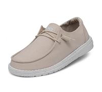 Hey Dude Wendy Slub Canvas MOC Toe Shoes, Naturel, 42 EU