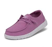 Hey Dude Wendy Slub Canvas MOC Toe Shoes, Violet, 37 EU