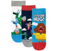 Hey Duggee - Chaussettes Pack de 3 - Hé, Oua-Oua - Garçon - Multicolore - EU 31-36 (Taille fabricant UK 13-3)