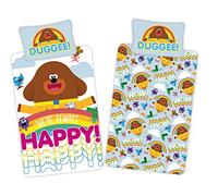 Hey Duggee Happy Parure de lit réversible en polycoton pour lit simple