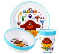 Hey Duggee Service de table 3 pièces réutilisables Bicolore Premium pour enfants Assiette, bol et gobelet, sans BPA
