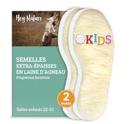 Hey Nature 2 paires de semelles chauffantes naturelles/chaussures et bottes enfant avec semelles thermiques