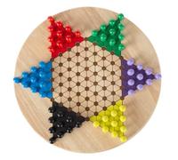 Hey! Play! 80-HJC93062 Jeu de Dames Chinoises avec Planche en Bois de 27,9 cm et Chevilles Traditionnelles, Jeu pour Adultes, garçons et Filles, Multicolore