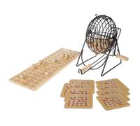 Hey! Play! Jeu de bingo de luxe avec accessoires, rotation à billes en métal, boules de bingo en bois, planche et cartes d'obturation pour adultes, garçons et filles