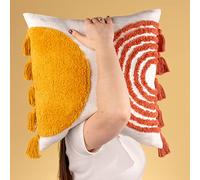 Heya Home Archow Coussin Garni de Plumes en Coton touffeté