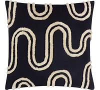 Heya Home - Avec plumeau - Housse de coussin "Archie" RV2999 (45 cm x 45 cm) (Noir/Blanc)
