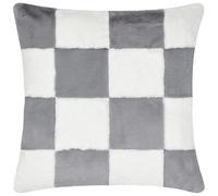 Heya Home Cozee Housse de Coussin en Fausse Fourrure à Carreaux