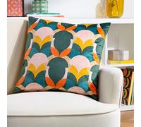 Heya Home Raeya Coussin Garni de Plumes en Velours Art déco