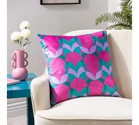 Heya Home Raeya Coussin Garni de Plumes en Velours Art déco