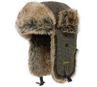 HEYANN Chapeau de Trappeur d'hiver en Fausse Fourrure, Chapkas Homme d'aviateur Russe Ushanka Chaud pour Homme et Femme avec Cache-Oreilles Coupe-Vent pour l'extérieur (Brownhua-sanse, S/M)