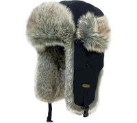 HEYANN Chapeau de Trappeur d'hiver en Fausse Fourrure pour Homme Russe oushanka et Femme avec Cache-Oreilles aviateur soviétique Chaud imperméable Coupe-Vent (Noir-Qingzilan S/M)