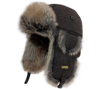 HEYANN Chapeau de Trappeur d'hiver en Fausse Fourrure, Russe Ushanka Chapeau de Pilote d'aviateur pour Homme et Femme avec Cache-Oreilles Coupe-Vent pour l'extérieur (Brownrenzi-sanse L/XL)