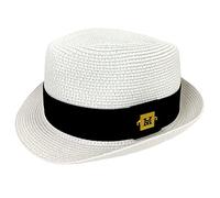 HEYANN Chapeau Panama Chapeau de Paille Panama Été Femme Homme Chapeau de Soleil Chapeau Plage Anti-UV Respirateur Réglable Chapeau de Paille pour Voyage (White-M)
