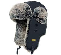 HEYANN Chapkas Homme Chapeau de Trappeur d'hiver en Fausse Fourrure pour Homme et Femme Bonnet Cache Oreille Chapeau de Cache-Oreilles Russe Ushanka imperméable (Noir-Blackyang, L/XL)