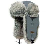 HEYANN Chapkas Homme Uschanka Trapper Chapeau Russe en Fausse Casquette Earflap Hiver Bomber Chapeau d'hiver Bonnet d'aviateur Chapeau Fourrure Adulte pour Homme, Gris, S/M