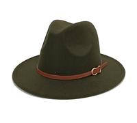 HEYANN Fedora Chapeau pour Homme en avec Large Bord pour Homme - Chapeau Classique Panama Chapeau pour Femme - Trilby pour fête, Vert Kaki, M