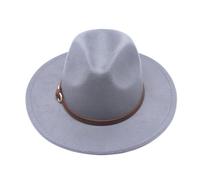 HEYANN Fedora Chapeau pour Homme en Feutre avec Large Bord pour Homme - Chapeau Classique Panama - Chapeau pour Femme - Chapeau Trilby pour fête, Gris Clair, L