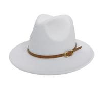 HEYANN Fedora Chapeau pour Homme en Feutre avec Large Bord pour Homme - Chapeau Classique Panama - pour Femme Trilby pour fête, Blanc., M