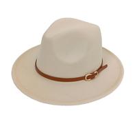 HEYANN Fedora Chapeau pour Homme en Feutre avec Large Bord pour Homme Classique Panama - Chapeau pour Femme Trilby pour fête, Beige, L
