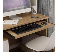 Support Clavier Coulissant Sous Bureau, Support Clavier Ordinateur Ergonomique, Accessoire Bureau, Bois, Longueur Des Rails 36 Cm, Longueur 54/60/ 70 Cm, Largeur 27 Cm