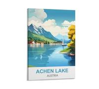 HeyBox Achen Poster de voyage vintage sur toile Motif lac Autriche 30 x 45 cm