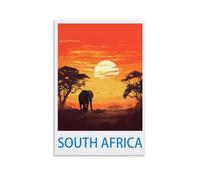HeyBox Affiches de voyage vintage d'Afrique du Sud, impressions sur toile pour décoration d'intérieur, bureau, salon (40 x 60 cm)