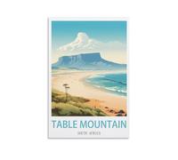 HeyBox Affiches de voyage vintage de table d'Afrique du Sud - 40 x 60 cm - Impressions sur toile - Décoration murale pour maison, bureau, salon