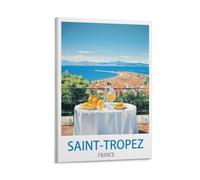 HeyBox Impression sur toile de Saint Tropez - Décoration murale pour maison, bureau, salon - 20 x 30 cm