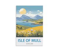 HeyBox Impression sur toile vintage de l'île de Mull en Écosse - Décoration murale pour maison, bureau, salon - 20 x 30 cm