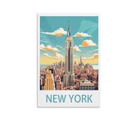 HeyBox Impression sur toile vintage de New York pour décoration d'intérieur, bureau, salon 20 x 30 cm