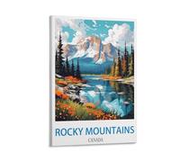 HeyBox Impressions sur toile de peintures sur toile vintage Montagnes Rocheuses Canada 20 x 30 cm