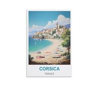 HeyBox Poster de voyage vintage Corse France 20 x 30 cm Décoration murale pour la maison, le bureau, le salon