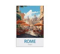 HeyBox Poster de voyage vintage de Rome Italie 30 x 45 cm Décoration murale pour la maison, le bureau, le salon