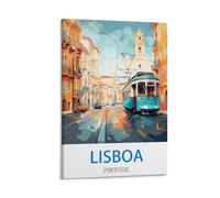 HeyBox Poster de voyage vintage Lisboa Portugal - 30 x 45 cm - Décoration murale pour la maison, le bureau, le salon