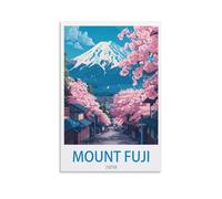HeyBox Poster de voyage vintage Mont Fuji Japon 30 x 45 cm - Impressions sur toile pour décoration murale d'intérieur, bureau, salon