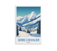 HeyBox Serre Chevalier France - Impression sur toile vintage de voyage pour la maison, le bureau, le salon, 20 x 30 cm