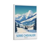HeyBox Serre Chevalier France - Impressions sur toile de peintures sur toile vintage pour décoration d'intérieur, bureau, salon (30 x 45 cm)