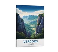HeyBox Vercors Affiche de voyage vintage France 50 x 75 cm Décoration murale pour la maison, le bureau, le salon
