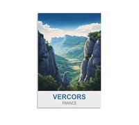 HeyBox Vercors Affiche de voyage vintage France 50 x 75 cm Décoration murale pour la maison, le bureau, le salon