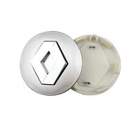 HEYCE 4Pcs Cache Moyeu Capuchons De Centre Enjoliveurs De Roue Voiture Cache Moyeux Jante 57mm pour Koleos Duster Megane,Silver