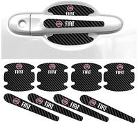 HEYCE 8pcs Film de Protection de poignée de Porte de Voiture pour Fiat Bravo Ducato Punto Panda Palio Scudo Sedici Stilo, Autocollant Anti-Rayures de poignée Porte de Voiture en Fibre de Carbone