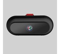 HEYCE Boîte de Rangement de Lunettes de Voiture pour Alfa Romeo Giulietta Mito 4C 159 147 156 GT, Lunettes de Soleil en Cuir Lunettes Cadre Visière Accessoires,Black