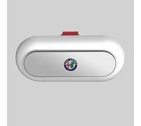 HEYCE Boîte de Rangement de Lunettes de Voiture pour Alfa Romeo Giulietta Mito 4C 159 147 156 GT, Lunettes de Soleil en Cuir Lunettes Cadre Visière Accessoires,White
