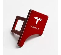 HEYCE Clip de Boucle de Ceinture de sécurité de Voiture 2 pièces pour Tesla modèle 3 modèle X modèle Y, Boucles de Verrouillage de Ceinture de sécurité de Voiture cachées,Red