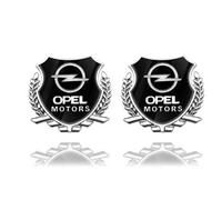 HEYCE Lot de 2 Autocollants en métal 3D pour Voiture, Porte latérale, emblème de fenêtre latérale, Capot, Coffre, emblème d'aile, pour Opel Astra Insignia Mokka Zafira Corsa Crossland GT Karl,Silver