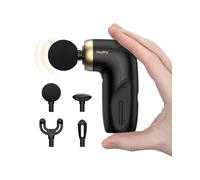 HEYCHY Mini pistolet de massage A1, pistolet de massage à percussion pour tissus profonds, pistolet de massage de voyage, compact pour le sport, masseur portable pour bureau, maison, athlètes (noir)