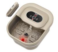 Heycool Spa pliable pour les pieds avec chaleur, bulle, contrôle de la température, spa pour les pieds avec 8 rouleaux de massage, pierre ponce, bain de pieds pédicure pour la relaxation, soulagement